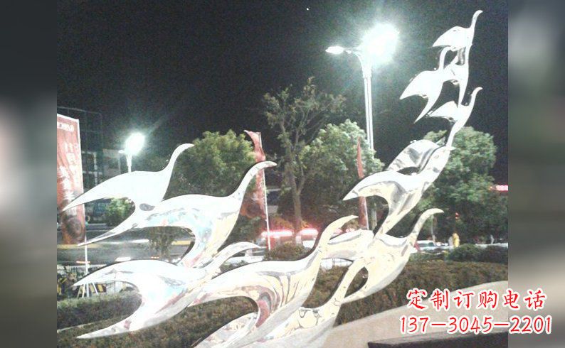 泸州不锈钢大雁雕塑——灿烂的翱翔