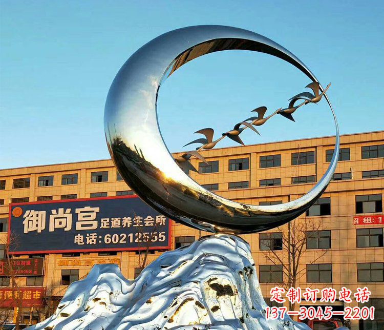 泸州不锈钢大雁雕塑精美的艺术之作