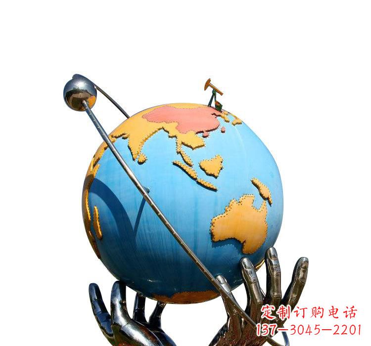 泸州不锈钢地球雕塑象征着世界和平