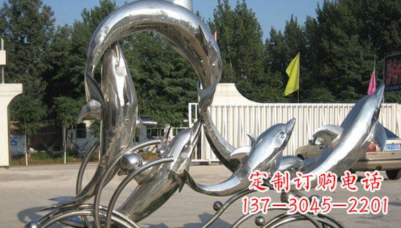 泸州不锈钢海豚雕塑精美雕刻展现海洋之美