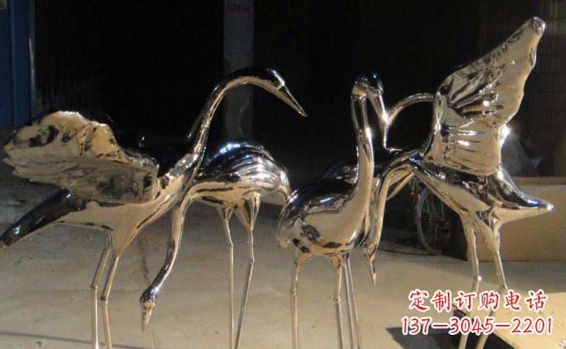 泸州仙鹤雕塑不锈钢锻造的精美艺术