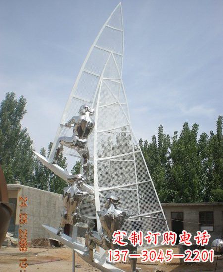 泸州海上航行不锈钢帆船雕塑