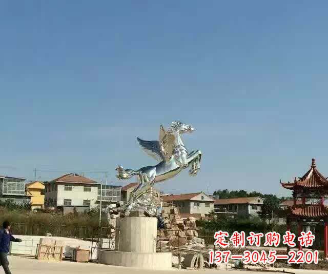 泸州不锈钢飞马雕塑象征勇气与美丽