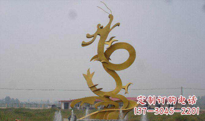 泸州不锈钢飞龙雕塑精美传承中华文化