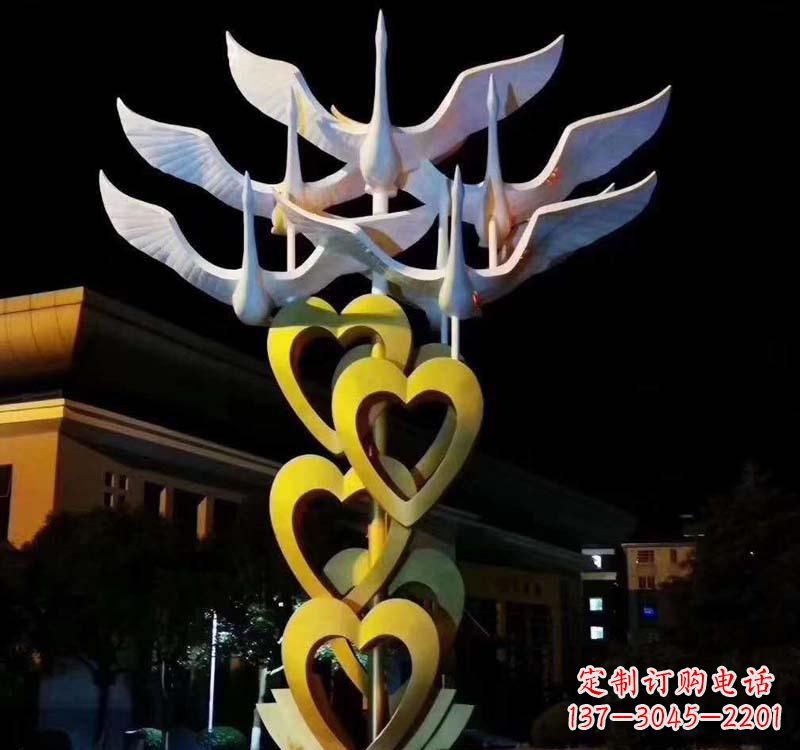 泸州不锈钢大雁雕塑象征着自由的翱翔