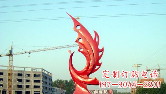 泸州凤凰城市的不锈钢雕塑