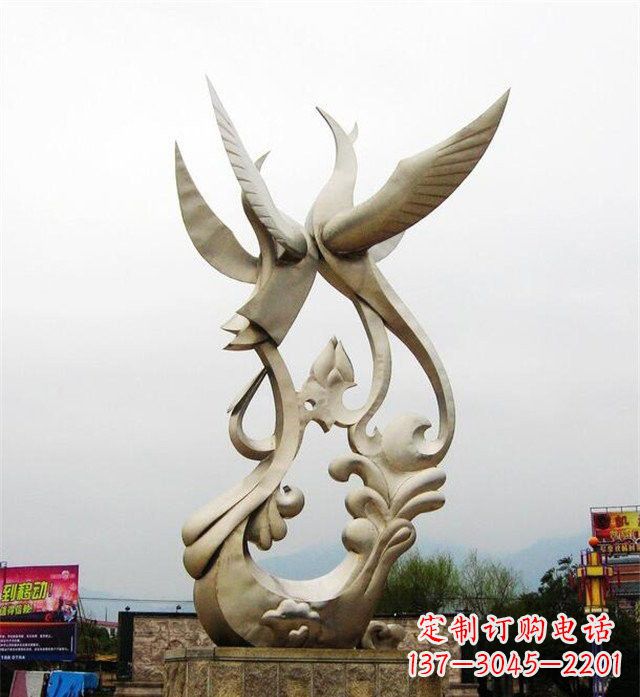 泸州不锈钢凤凰雕塑传承古代美学