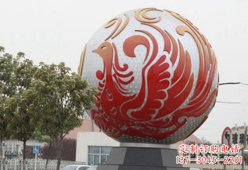 泸州不锈钢凤凰浮雕圆球雕塑精美雕塑把艺术带到生活中