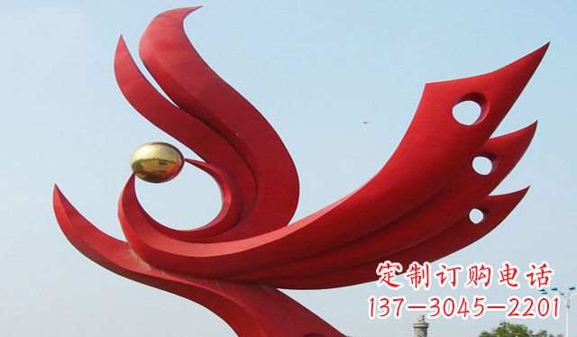 泸州不锈钢凤凰雕塑象征着美丽与智慧