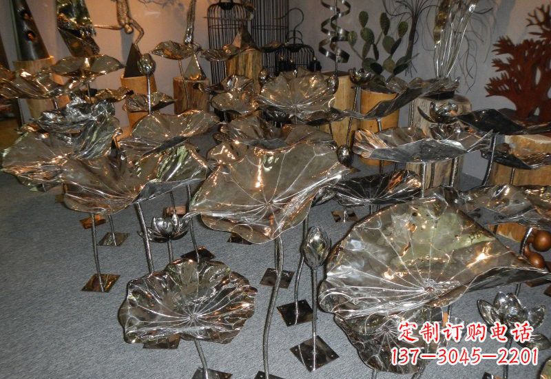 泸州不锈钢荷叶雕塑——缔造美丽公园