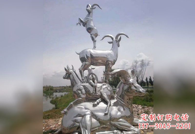泸州不锈钢羊雕塑精美绝伦