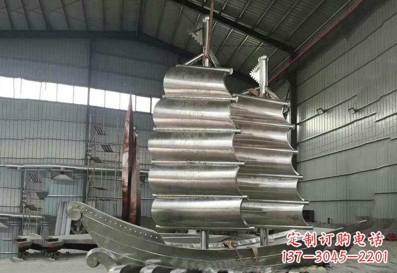 泸州不锈钢帆船雕塑美丽的海洋艺术