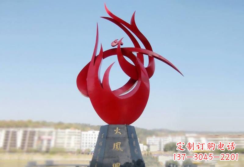 泸州凤凰雕塑——点缀不锈钢公园