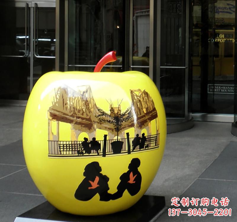 泸州不锈钢苹果雕塑——一座精美的公园景观