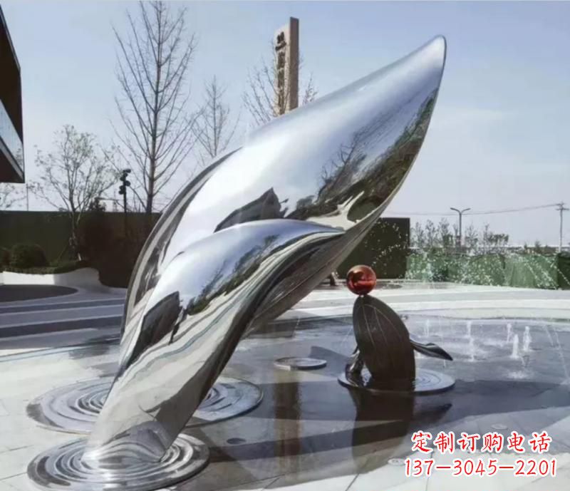 泸州精美不锈钢海豚雕塑