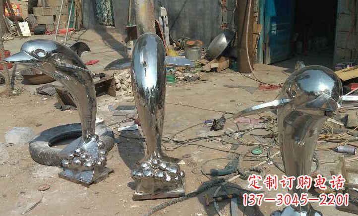 泸州不锈钢海豚雕塑——美丽的海洋之灵