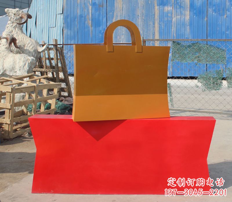 泸州精美不锈钢购物袋雕塑