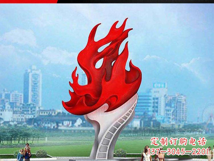 泸州不锈钢火炬雕塑——激发民族自信的象征