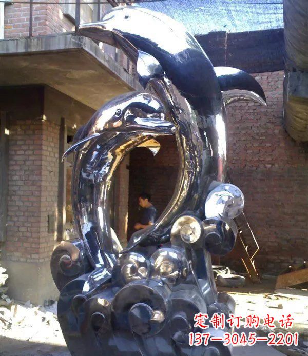 泸州不锈钢海豚美观动态的雕塑