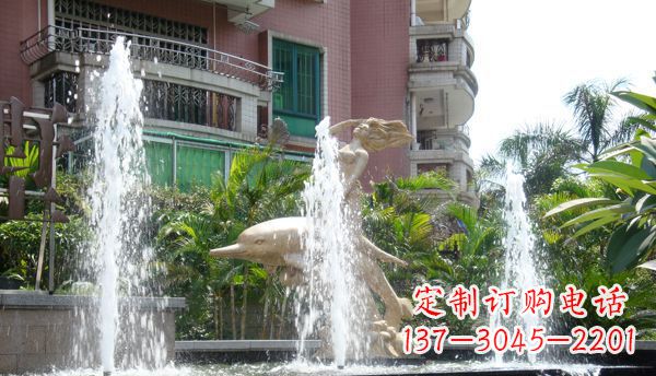 泸州不锈钢海豚喷泉雕塑精美的海洋艺术
