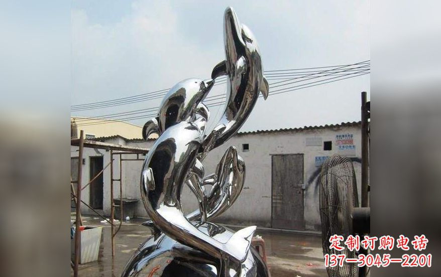 泸州海豚之美——不锈钢海豚雕塑