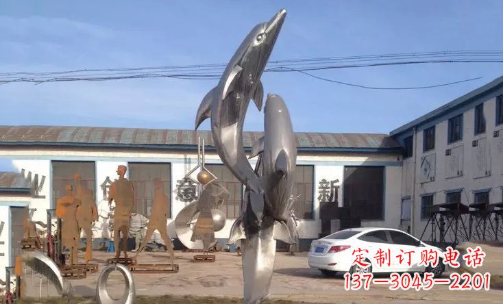 泸州不锈钢海豚嬉戏雕塑精美的艺术视觉