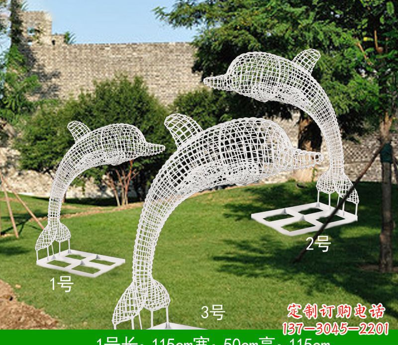 泸州不锈钢海豚组合雕塑精美的艺术品