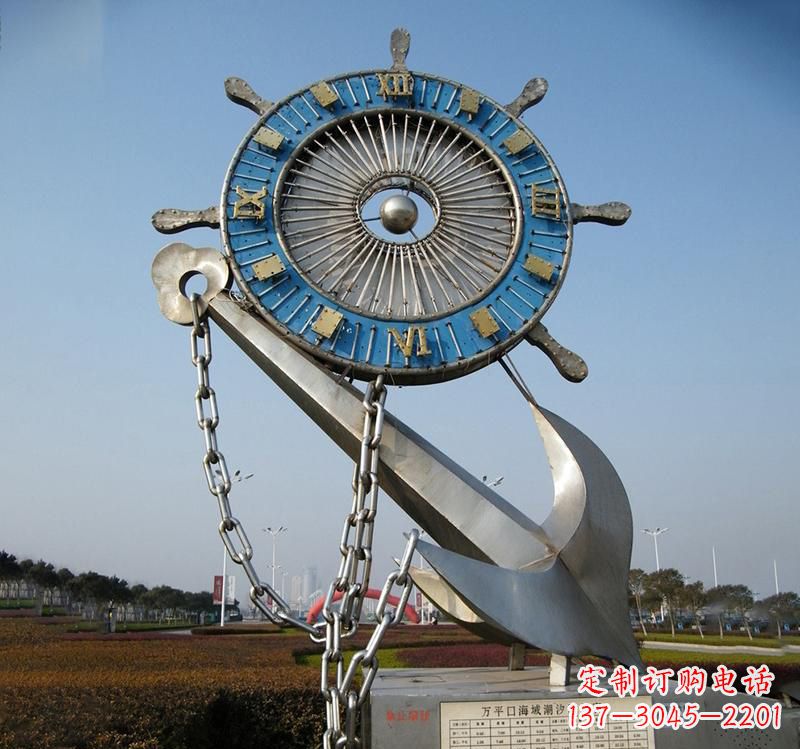 泸州不锈钢海洋船舵雕塑海洋之美的象征