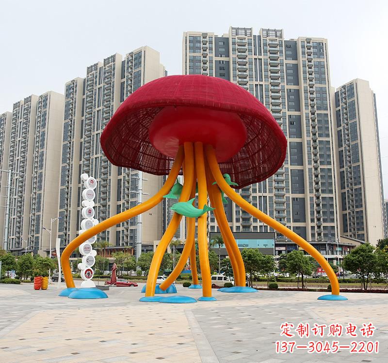 泸州不锈钢海洋水母动物雕塑精美绝伦