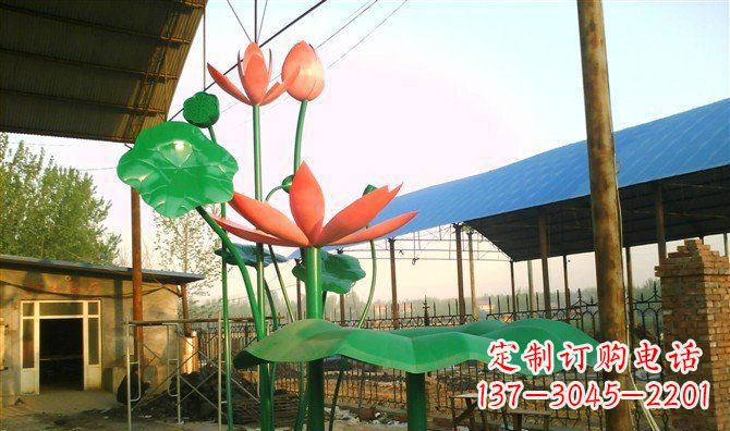 泸州不锈钢荷叶雕塑精美而优雅