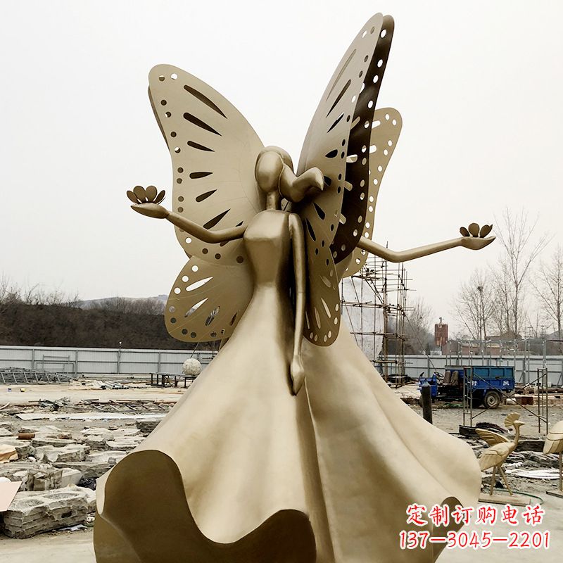 泸州不锈钢蝴蝶少女艺术与美的完美结合