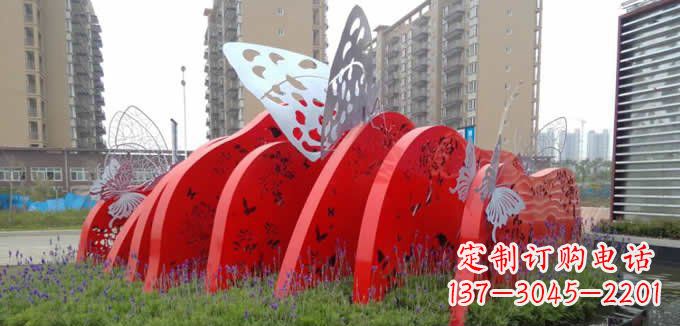 泸州不锈钢蝴蝶小区景观雕塑美丽的蝴蝶展翅