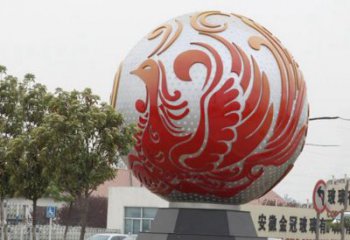 泸州不锈钢凤凰浮雕圆球雕塑精美雕塑把艺术带到生活中