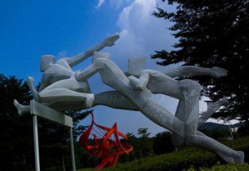 泸州不锈钢中的运动员雕塑