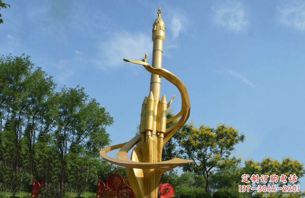 泸州火箭飞向蓝天不锈钢火箭广场景观雕塑