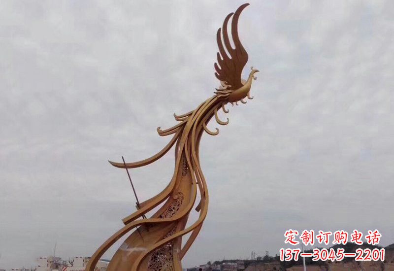 泸州不锈钢凤凰雕塑精致美观