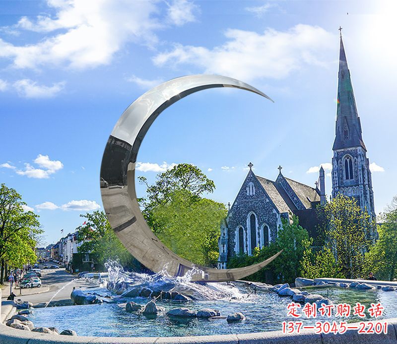 泸州不锈钢景观月亮雕塑精美绝伦