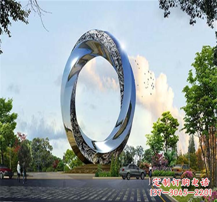 泸州不锈钢圆环雕塑美丽的空间装饰