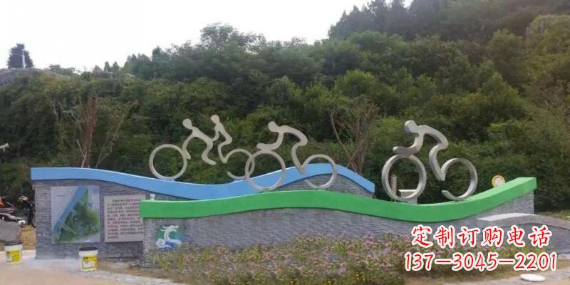 泸州不锈钢自行车雕塑——给景区增添一抹绚烂
