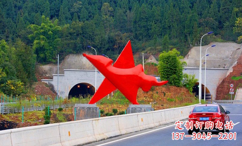 泸州不锈钢五角星雕塑标志着和平与希望