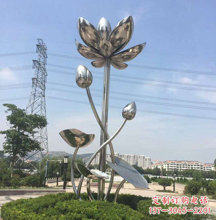 泸州不锈钢莲花雕塑美丽的象征