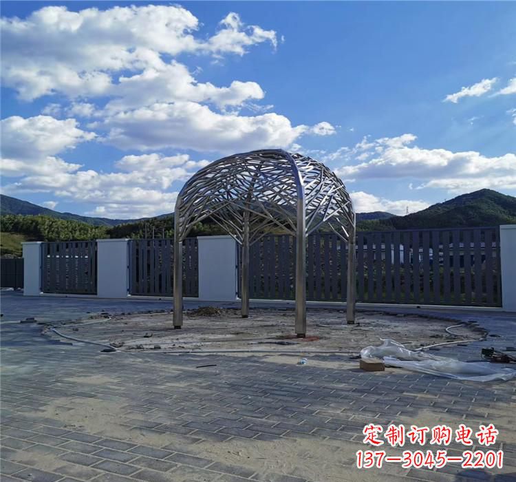 泸州不锈钢凉亭雕塑美丽的艺术之作
