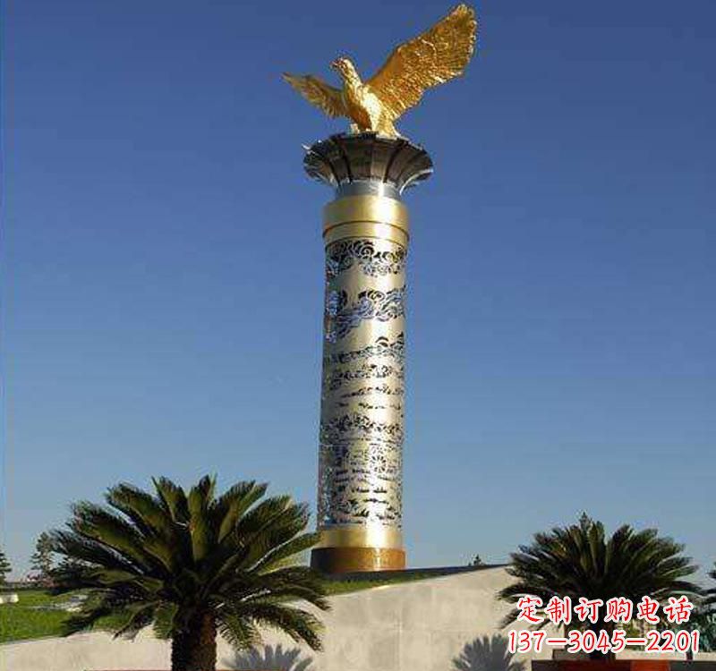 泸州不锈钢龙柱雕塑把神秘的传统融入现代
