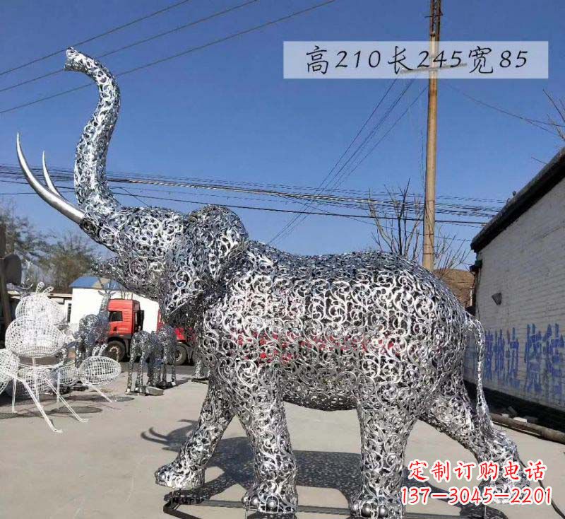 泸州不锈钢镂空大象雕塑精美绝伦的艺术品