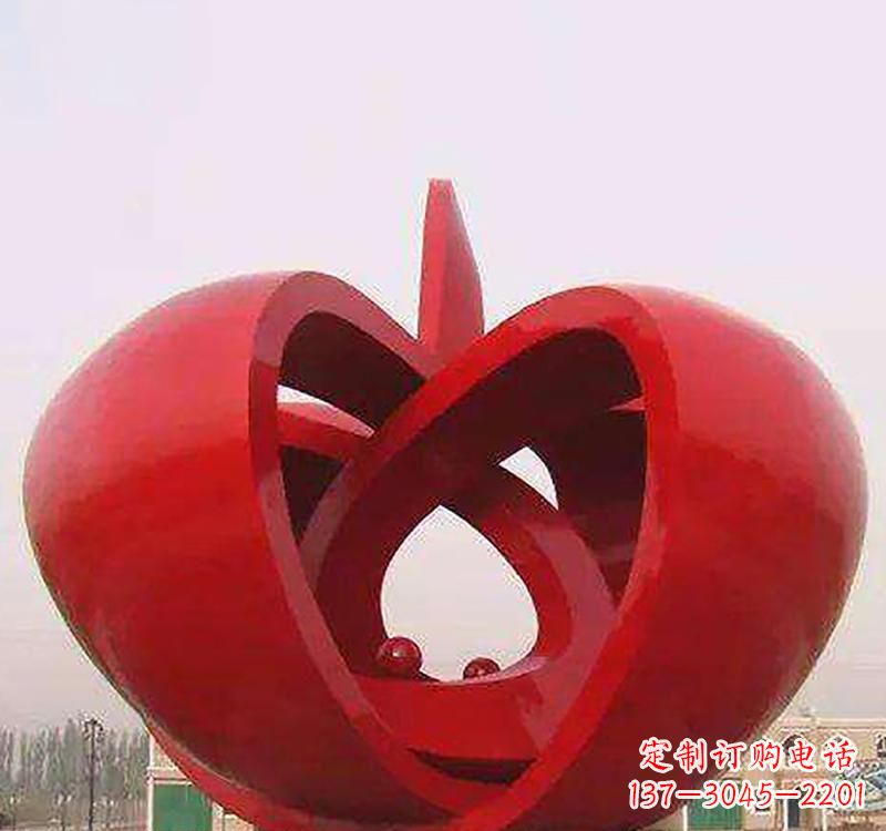泸州不锈钢镂空苹果雕塑精致美观的艺术品
