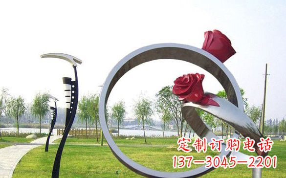 泸州不锈钢玫瑰花戒指精致雕塑之美