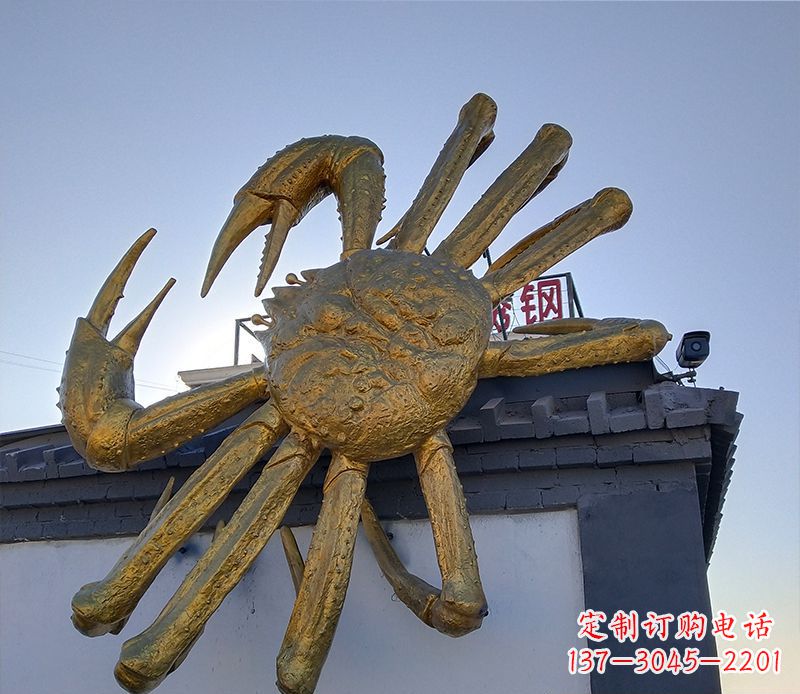 泸州不锈钢螃蟹雕塑精美而又经久不衰