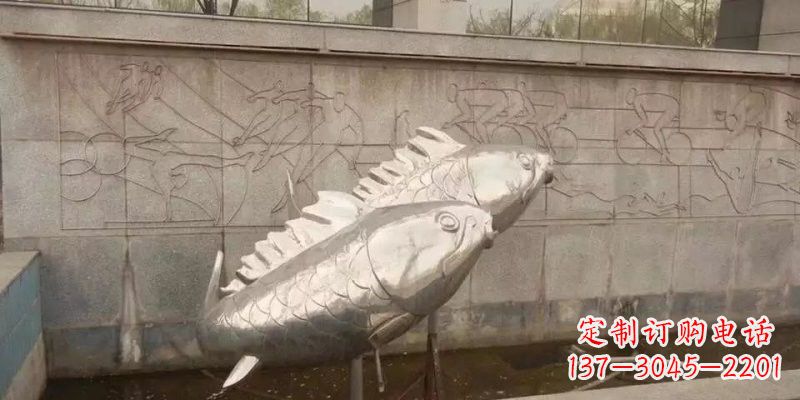 泸州不锈钢鲤鱼雕塑精美的艺术品