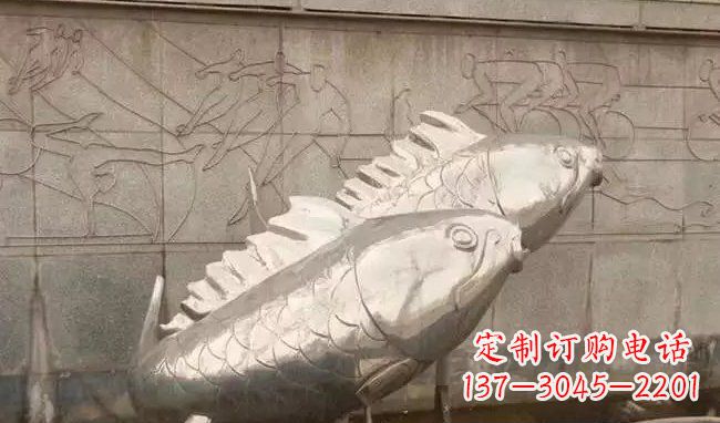 泸州不锈钢喷泉鱼雕塑美丽装点城市