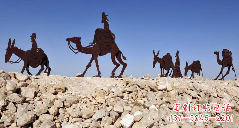 泸州不锈钢骆驼雕塑传承古代传统